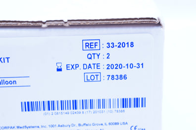 Corpak 33-2018 Corflo Gastrostomy Tube Kit 18FR, 20cc Balloon (x) - Box of 2